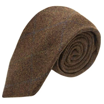Image of King &amp; Priory Heritage Check Cedar Brown Tie