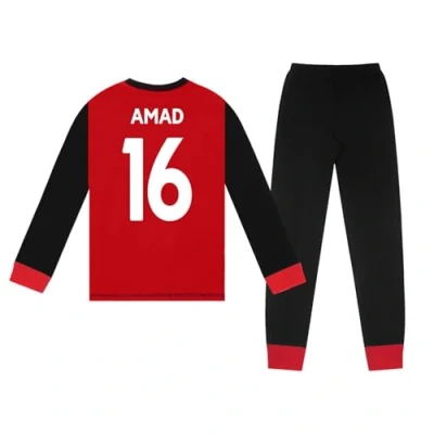Image of Manchester United FC Boys Amad 16 Long Pyjamas Red 11 12 Years