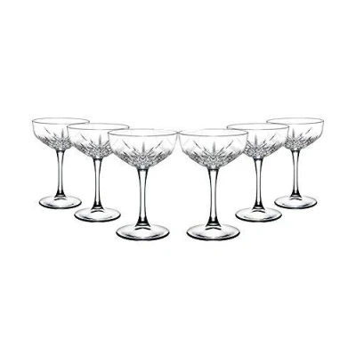 Image of Pasabahce Timeless 440236 Champagne Bowl in Crystal Design Height Approx. 15.7 cm Set of 6 Glass