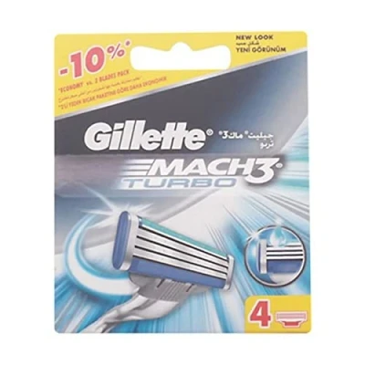 Image of Gillette Mach3 Turbo Pack of 4 Spare Blades