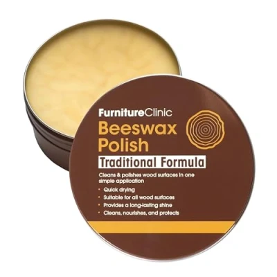 Image of Furniture Clinic Beeswax Polish for Wood &amp; 200ml Natural All Types and Colours to Protect Enhance Any Wooden Surface