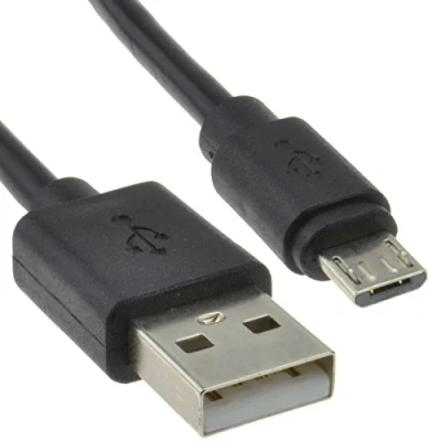 Image of kenable USB 2.0 A to MICRO B Data and Charging 24AWG Cable 0.25m 25cm Lead Black