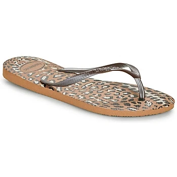 Image of Havaianas Women Slim Animals, Rose Gold/Cafe, 3/4