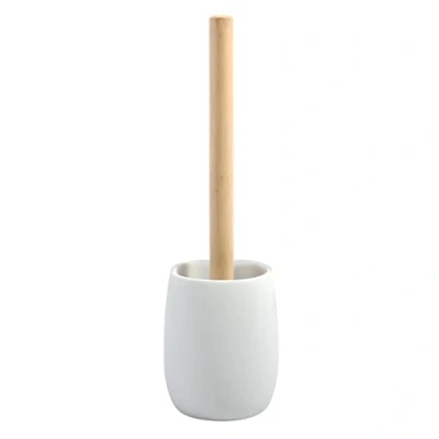 Image of Spirella Sven Toilet Brush Set Polyresin White Wood