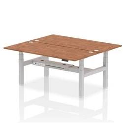 Image of Air B2B 1800x800mm Height Adjustable 2P Bench Desk CP Walnut/Silver