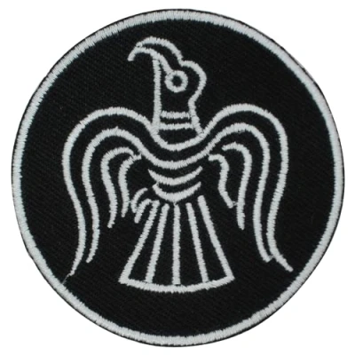 Image of Hawk Viking Circle Patch Iron On Sew Embroidered Badge Applique for Clothes Shirts Jeans etc