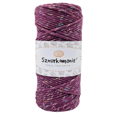 Image of Macrame Yarn 3 mm 100 m 1 ply, Many Colours, Cotton Yarn, Cord mm, Glitter Cord, Rope, Crochet
