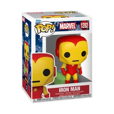 Image of Funko Pop! Marvel: Holiday Iron Man With Bag Marvel Comics Collectable Vinyl Figure Gift Idea Official Merchandise Toys for Kids &amp; Adults Movies Fans Model Collectors