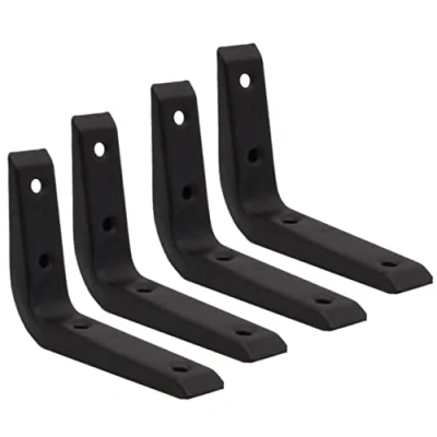Image of Strong Shelf Bracket Reinforced 100x75mm Black EAI Brand Pack of 4