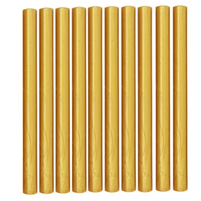 Image of Gold Wax Sealing Sticks, ANBOSE 10pcs Glue Gun Seal Sticks for Vintage Stamp, Rods Wedding Invitations, Letter Envelopes