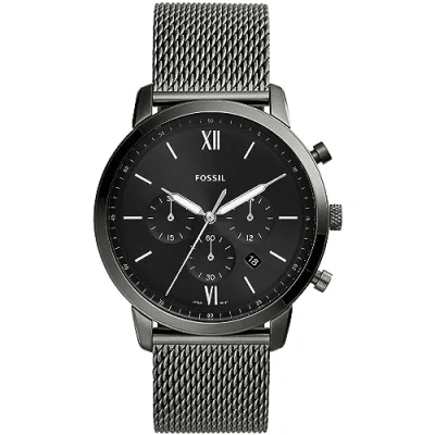 Image of Fossil Watch for Men Neutra Chrono, Chronograph Movement, 44 mm Smoke Stainless Steel Case with a Mesh Strap, FS5699
