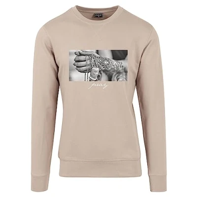 Image of Mister Tee Men&#039;s Pray 2.0 Crewneck Sweatshirt, Darksand, XS