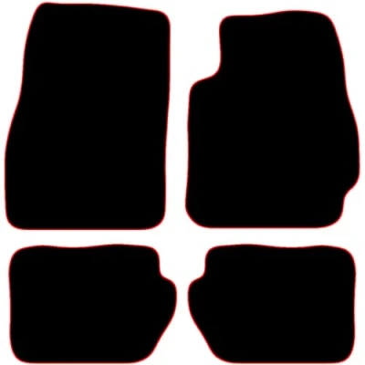 Image of Carsio Carpet Car Mats For Mazda 2 2007 TO 2012 Tailored Fit Floor Mat Set Complete Accessory Black Custom Fitted All Weather, Anti Slip Backing &amp; Red Trim