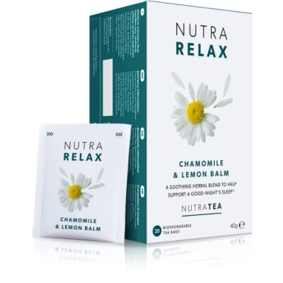 Image of NUTRARELAX Night Time Tea Sleep Calm Includes Chamomile, Passionflower &amp; Lemon Balm 20 Enveloped Bags by Nutra Herbal