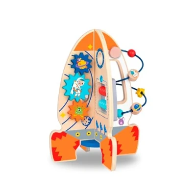 Image of Tooky Toy Wooden Activity Rocket