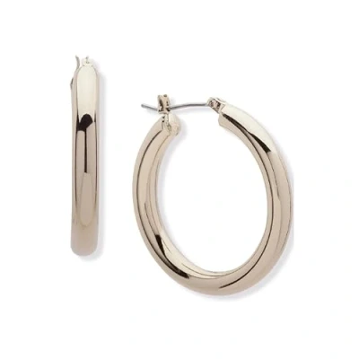 Image of DKNY Womens 30mm Small Thick Hoop Earrings in Gold, 60491358