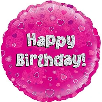 Image of Oaktree UK 18&quot; Happy Birthday Pink Holographic
