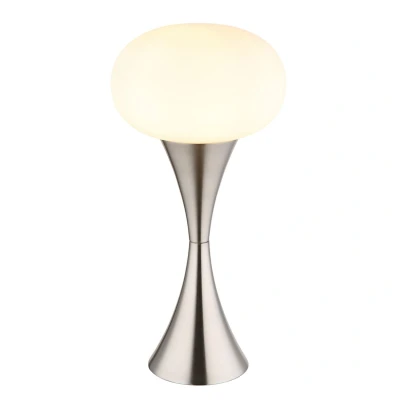 Image of Lula Globe Table Lamp Nickel Matt Opal Glass Shade 1x E14