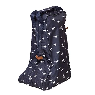Image of Rydale Wellington Boot Storage Bag Zipped Carry Handle Carrier Welly Men&#039;s Ladies (Galloping Horse)