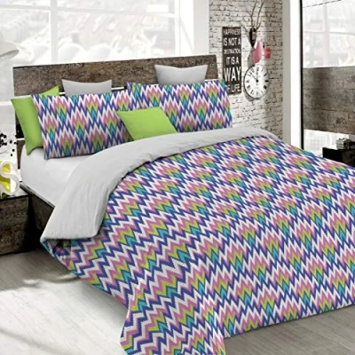 Image of Italian Bed Linen Fantasy Duvet Cover (Made in Italy), Zigzag, Small Double