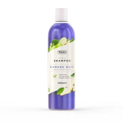 Image of Wahl Diamond White Shampoo, Dog Shampoo For Pets, Natural Pet Friendly Formula, and Light Coats, Concentrate 15:1, Remove Dirt Stains, 500ml
