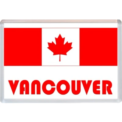 Image of Vancouver British Columbia Canadian Flag Canada Town &amp; Cities Jumbo Fridge Magnet