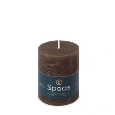 Image of Spaas Rustic Pillar Candle 70/95 mm 35h, Dark Brown