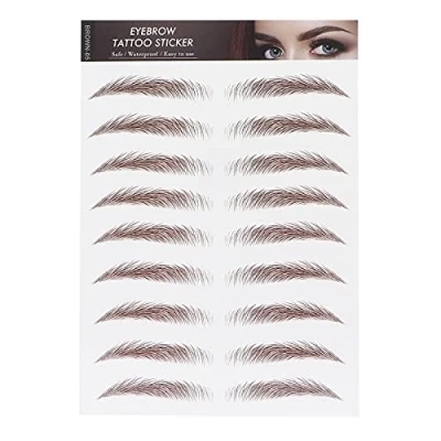 Image of Eyebrow Transfers, Tattoo Sticker Transfer for Women,Eyebrows Stickers Waterproof Long Lasting False Tattoos Peel Off Instant Women Girls Makeup(BROWN 05)