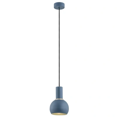 Image of Sines 14cm Dome Pendant Ceiling Light Navy Blue Structure, Brass Elements