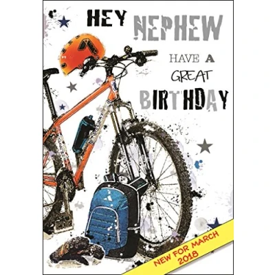 Image of Male Birthday Card (JJ GR009) Nephew from The Graffix Range Embossed &amp; Foil Finish