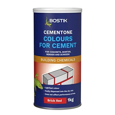 Image of Bostik 30812477 Colours For Cement, Concrete, Mortar, Render and Screeds, Available in 5 Intermixable Colours, Interior Exterior Use, Colour: Brick Red, Size: 1kg