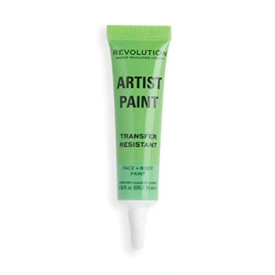 Image of Makeup Revolution London, Artist Collection, Face and Body Paint, Green, Jelly Formula, Ready To Use, 15ml