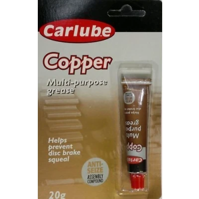 Image of Carlube Multi Purpose Copper Slip Grease Anti Seize Assembly Compound 20g Tube