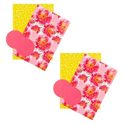 Image of Hallmark Multi Occasion Gift Wrap and Tag Bundle 2 Paper Sheets Tags in Floral Designs