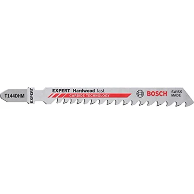 Image of Bosch 2 x Expert &#039;Hardwood Fast&#039; T 144 DHM Jigsaw Blades (for Hardwood, WPC Wood Plastic Composites, Length 100 mm, Professional Accessories Jigsaw)