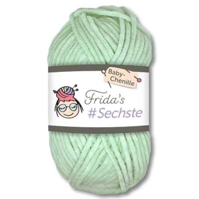 Image of Frida&#039;s Wollhaus 50 g #Sixth Baby Chenille Yarn Knitting Crochet Wool Amigurumi Velvety Soft 30 Colours (753 Mint)