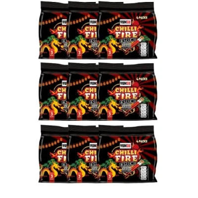Image of Yumsu Chilli Fire Extreme Flavour Instant Ramen Noodles Assorted Packs Extra Spicy Halal Noodle Soup, Asian Hot Snack, Quick &amp; Easy Meal (Pack of 36)
