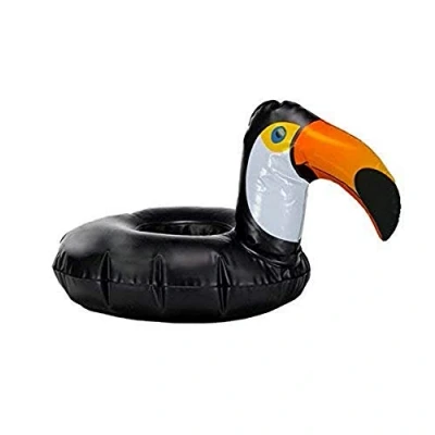 Image of Folat 20728 Inflatable Floating Toucan Cup Holder Multi Colors, Black