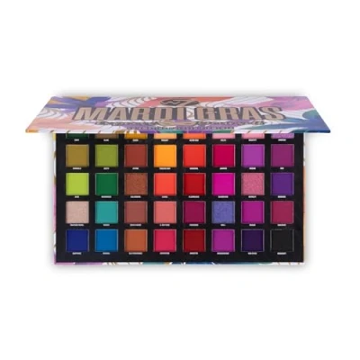 Image of W7 Mardi Gras Pressed Pigment Palette 40 High Impact Party Colours Flawless Long Lasting Bold Makeup