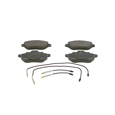 Image of 425080 Brake pad set BOSCH 0 986 460 950 Low Metallic incl. wear warning contact with anti squeak plate, mounting manual