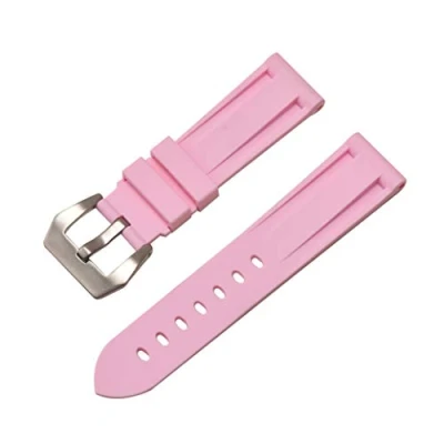 Image of Watch Band Silicone Strap Pink Sport Diving TPU Rubber Wristband Replacement 22mm