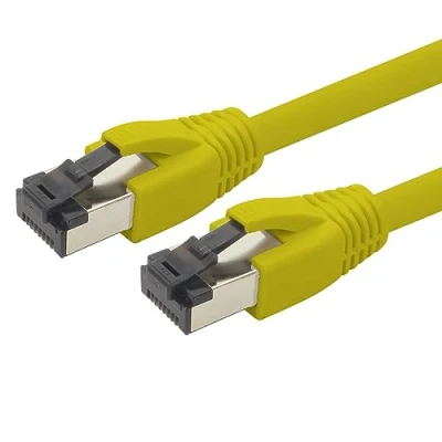 Image of 1m Cat 8 network cable CAT8 yellow 1 piece Cat.8 Lan 2000 MHz 40 Gbit s 40GBase T Poe+ patch Ethernet LSZH x meter