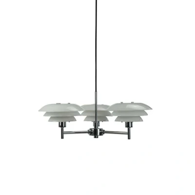 Image of Dyberg Larsen DL20 chandelier, opal/chrome, Ø 50 cm, 3 bulb.