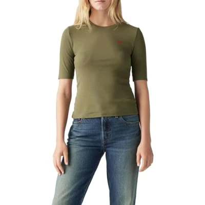 Image of Levi&#039;s Women&#039;s Luca Slim Tee T Shirt, Ivy Green, Large