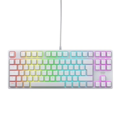Image of CHERRY XTRFY K4V2 TKL, Wired Gaming Keyboard without Numpad, French Layout (AZERTY), RGB Lighting, Mechanical MX2A RED Switches, White