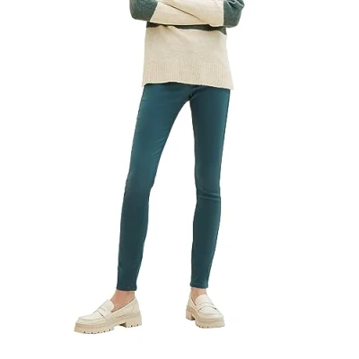 Image of TOM TAILOR Denim Women&#039;s 1038298 NELA Extra Skinny Jeans, 34050 Coated Huntsman Green, 25W x 30L
