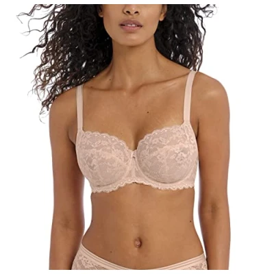 Image of Freya Women&#039;s Offbeat Underwire Side Support Bra Plunge, Sheer, Rosehip, 32D