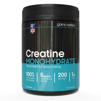 Image of Creatine Monohydrate Powder, 100% Pure, Unflavoured (200 Servings)