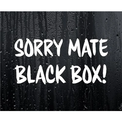 Image of Car Sticker Sorry Mate Black Box Novelty Nice Cute Bumper Door Young Driver Decal
