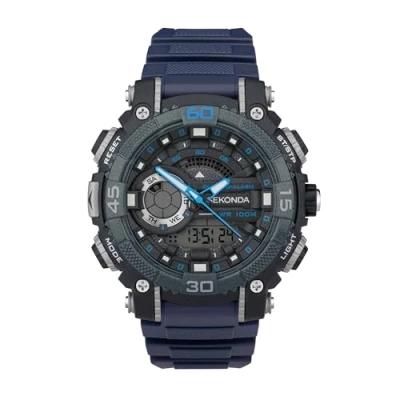 Image of Sekonda Malvern Digital Men&#039;s 49mm Quartz Watch in Navy with Calendar Display, and Plastic Strap 30167
